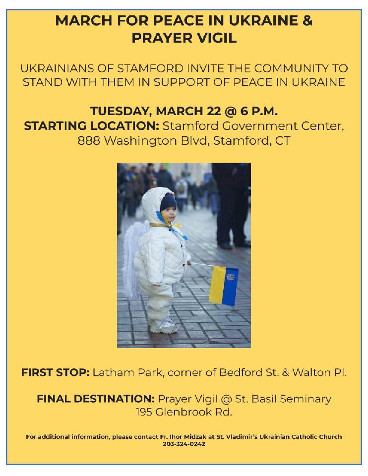 March for peace in Ukraine and prayer vigil